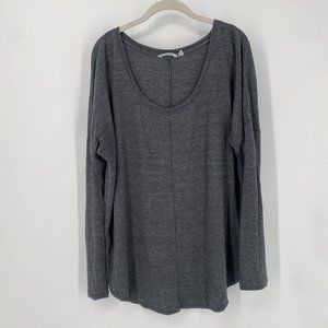 Athleta shirt womens extra large XL gray studio scoop neck tee ladies workout